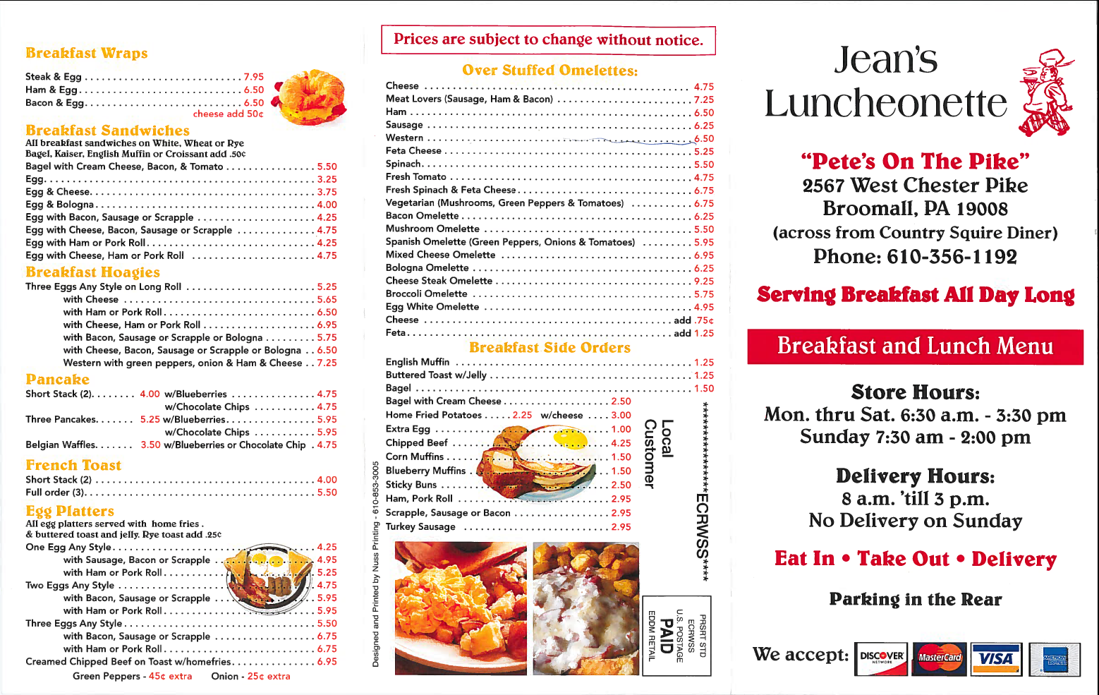 Jean's menu page 1